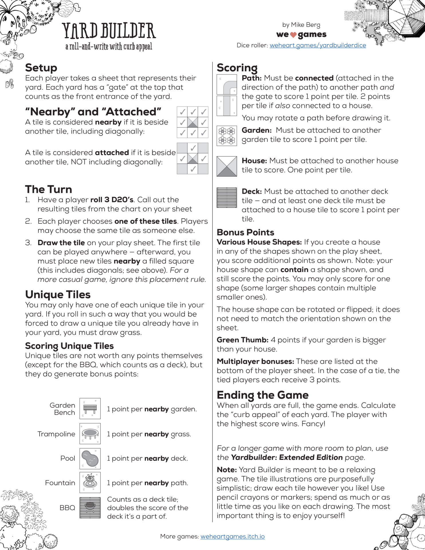 The Yard Builder rules